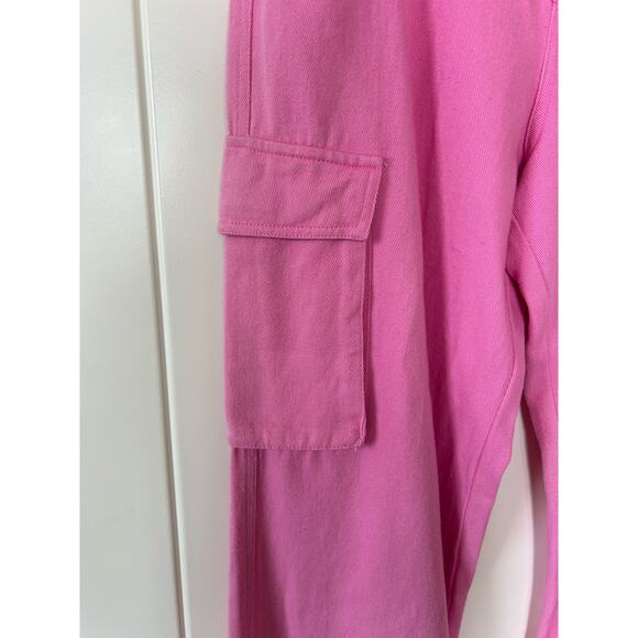 Timing Bubblegum High Rise Wide Leg Denim Cargo Pant Size L - Picture 6 of 10